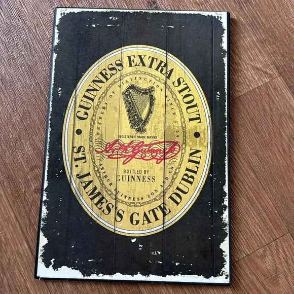 Vintage Guinness Wooden Sign - Picture 1 of 2